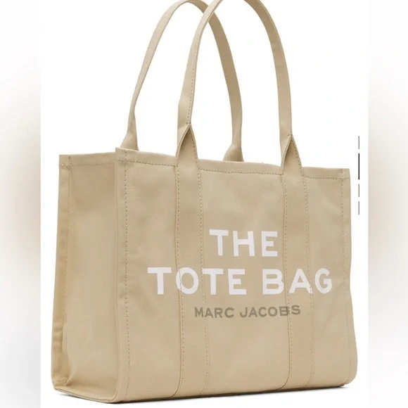 Marc Jacobs Tan Large Tote with White Lettering - Picture 2 of 4